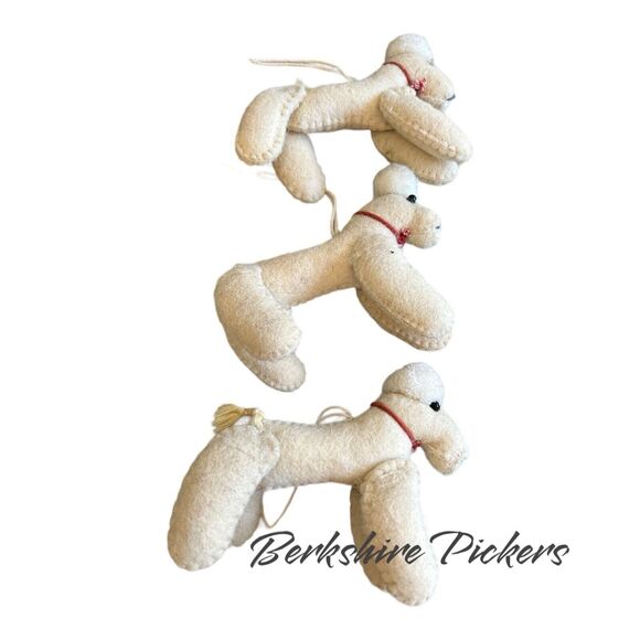 Felt Poodle Ornaments Handmade SET OF 3 - Picture 4 of 5